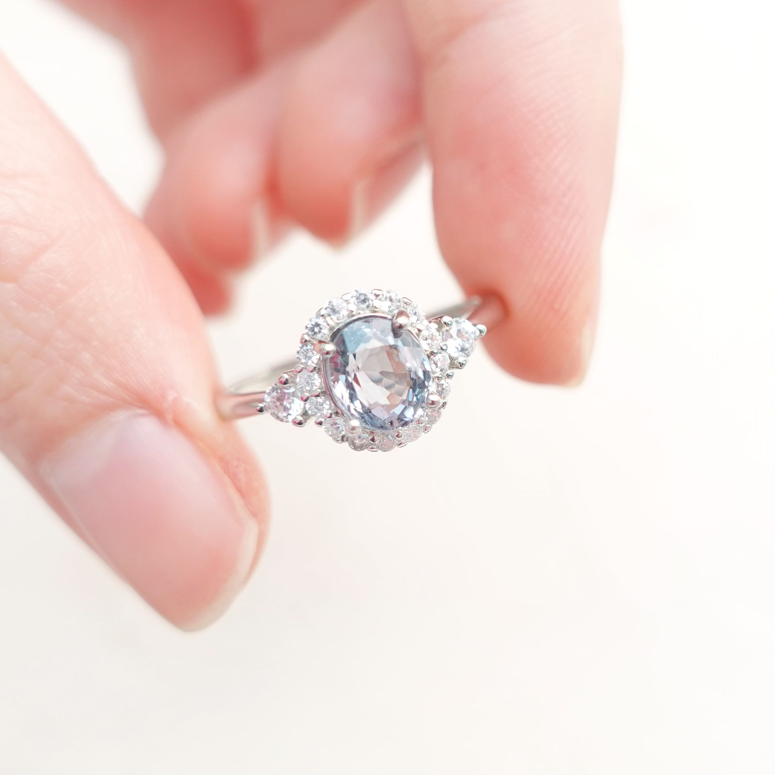 Diana Light Grey Spinel Ring