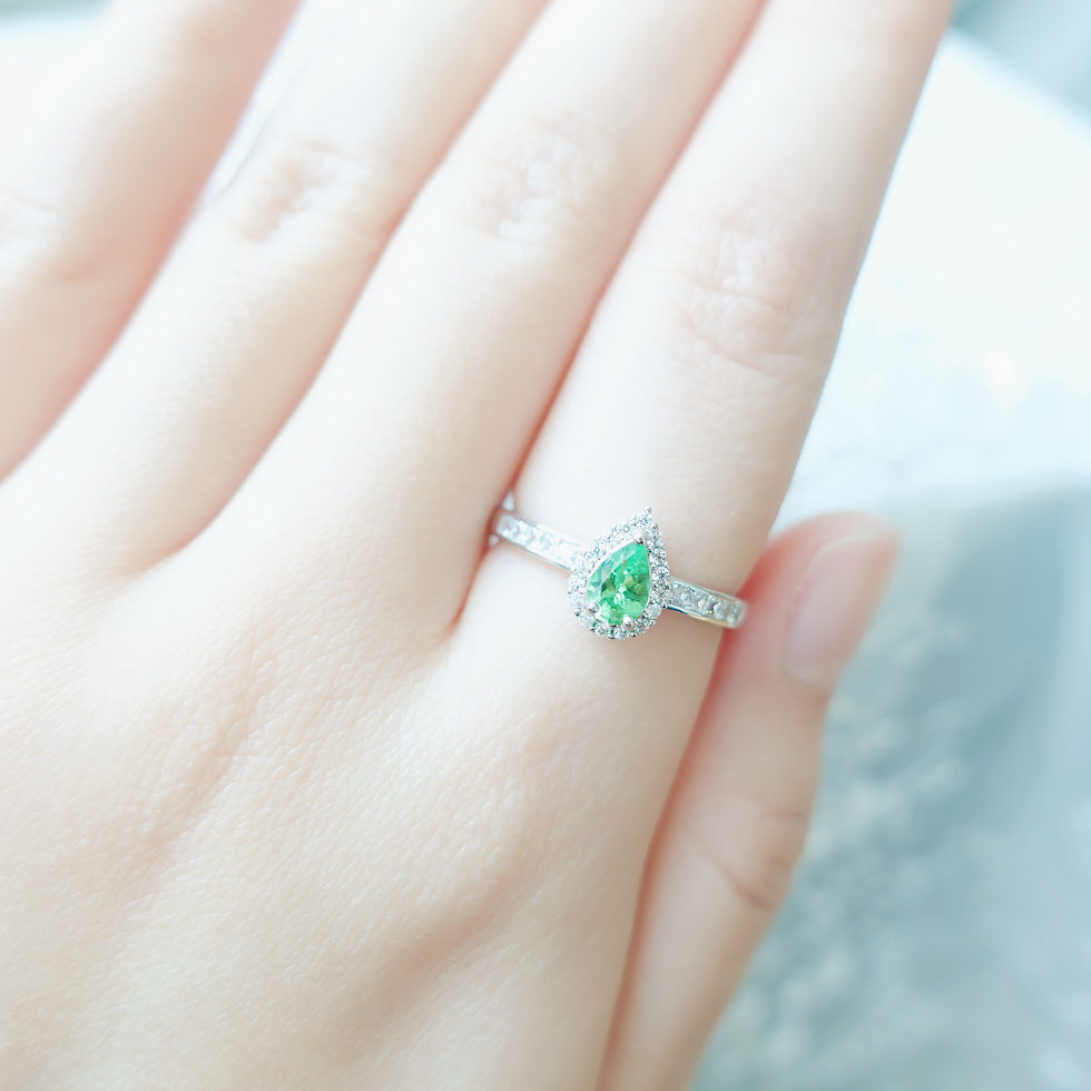 Thumbnail: Pear Tsavorite Ring