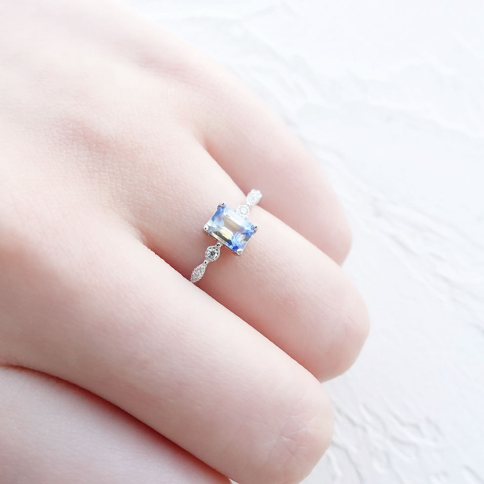 縮圖：Blue-yellow Mixed Color Sapphire Ring