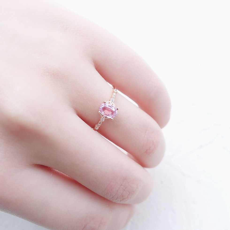 Thumbnail: Elisa Cherry Pink Sapphire Ring