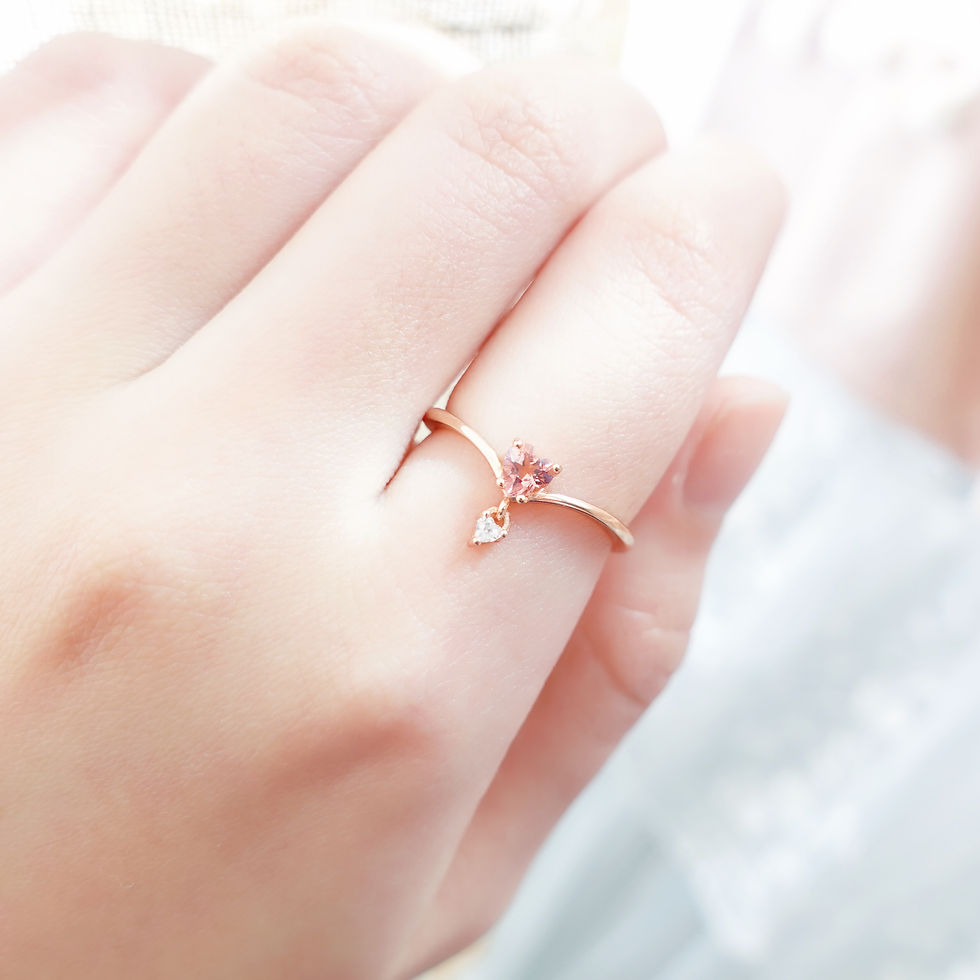Thumbnail: Pink Heart Tourmaline Ring