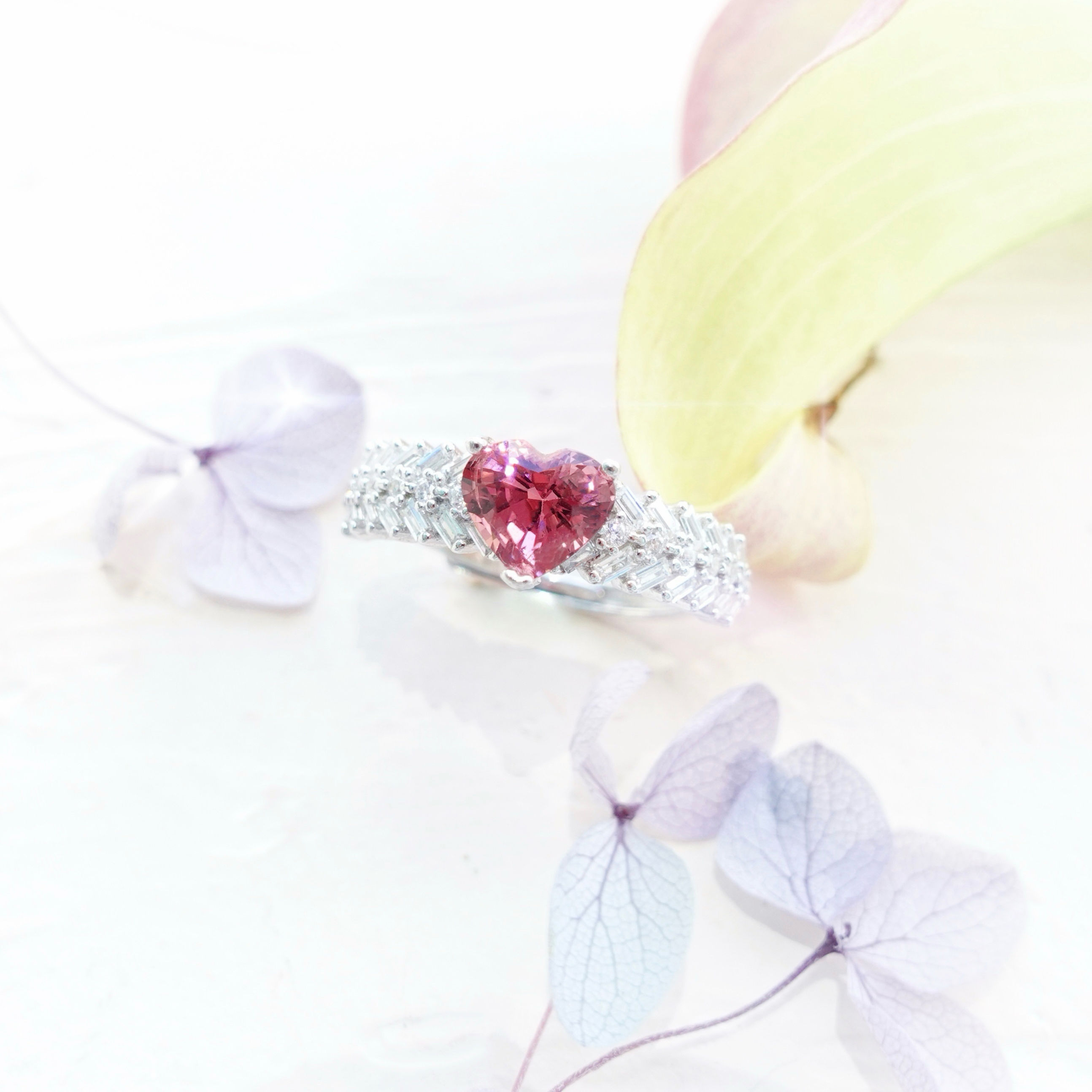 Raspberry Romance Heart Tourmaline Ring