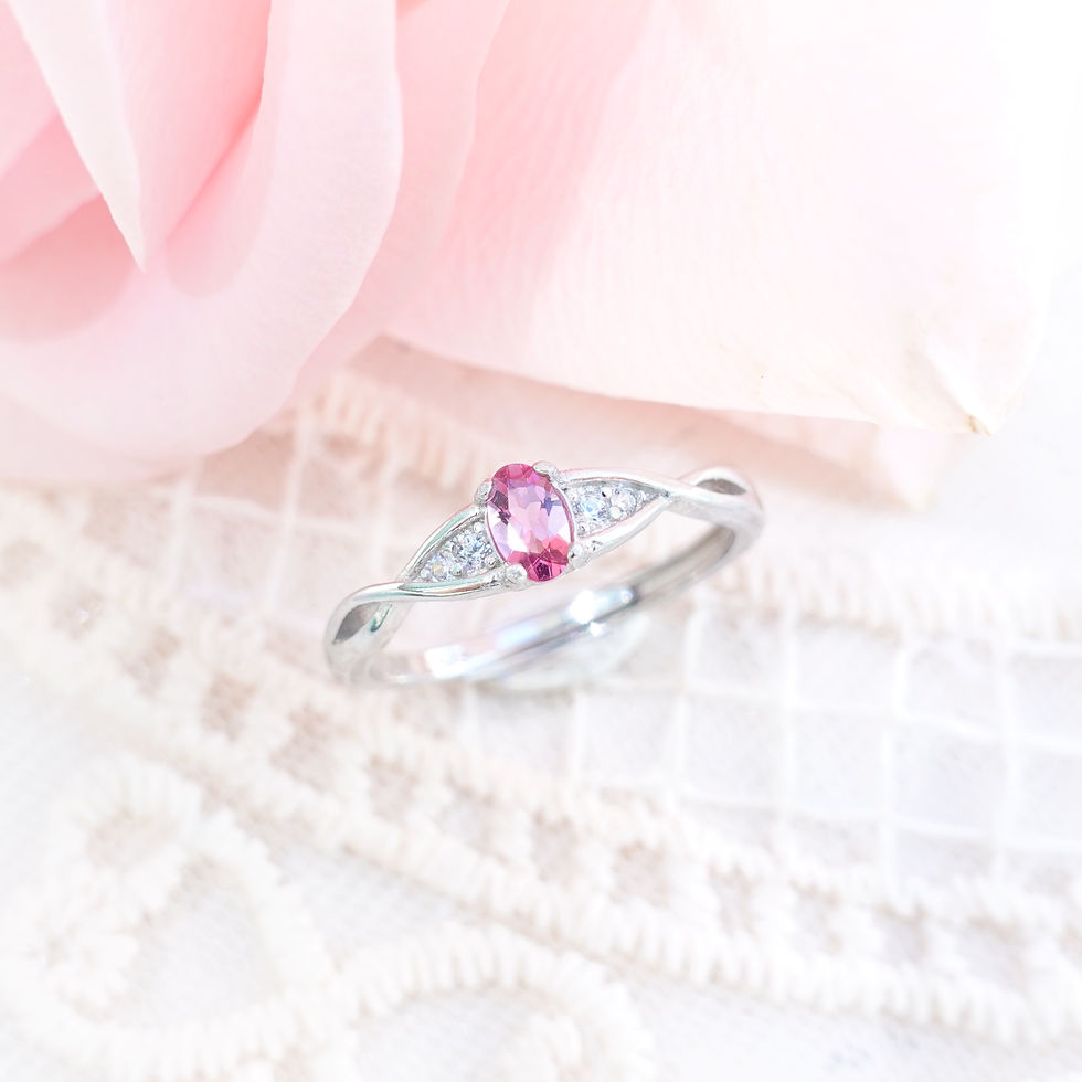 Pink Oval Tourmaline Ring