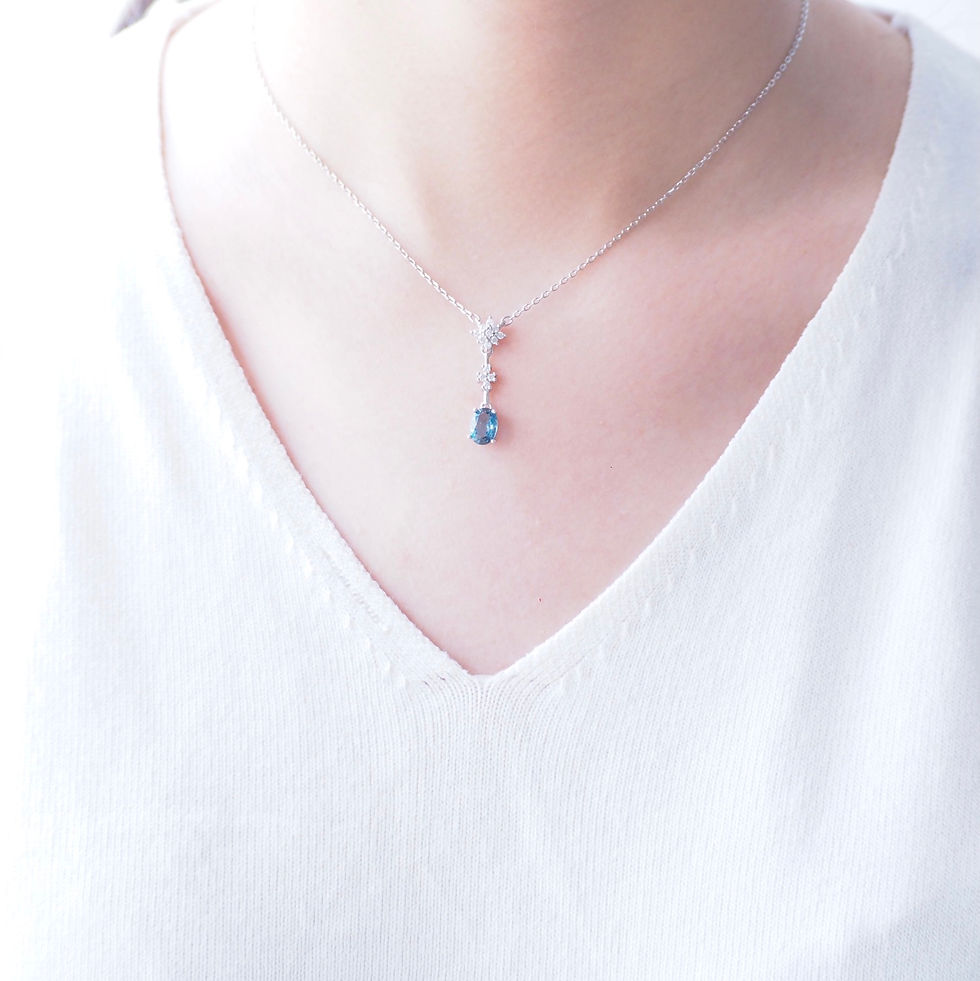 Thumbnail: Faith London Blue Topaz Necklace 