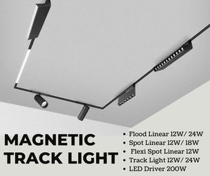 Magnetic Track Light Ceiling Lighting Spot Light Track light Rail Bar Lampu Magnetic