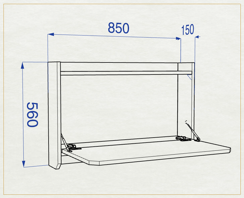 Miniatura: Escritorio de pared plegable 85cms Náutico