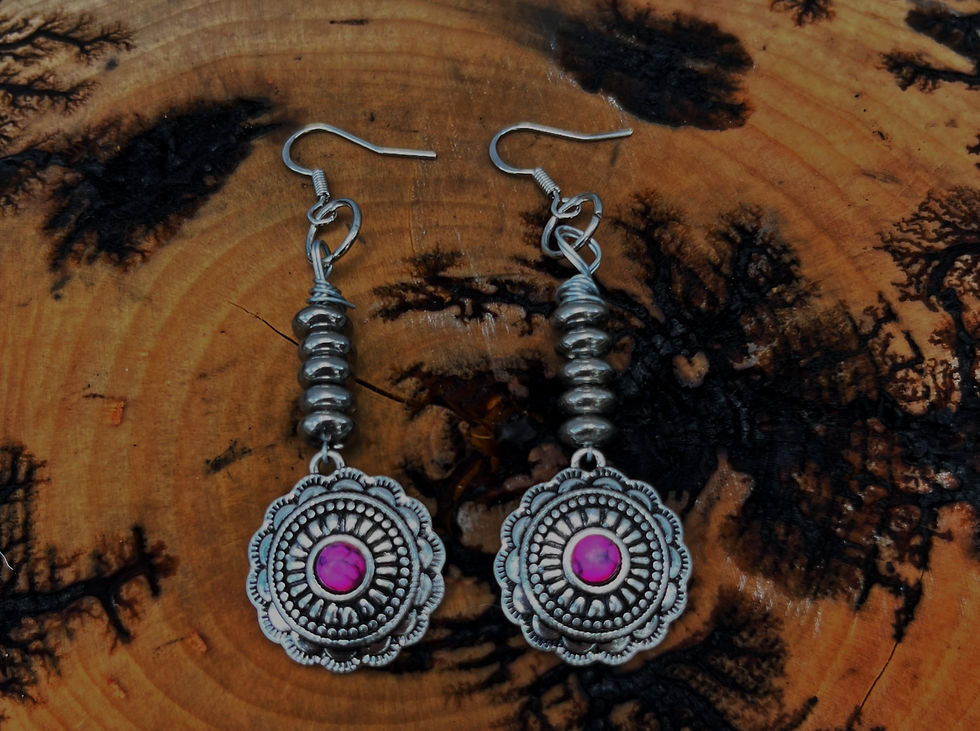 Wire wrapped pink earrings