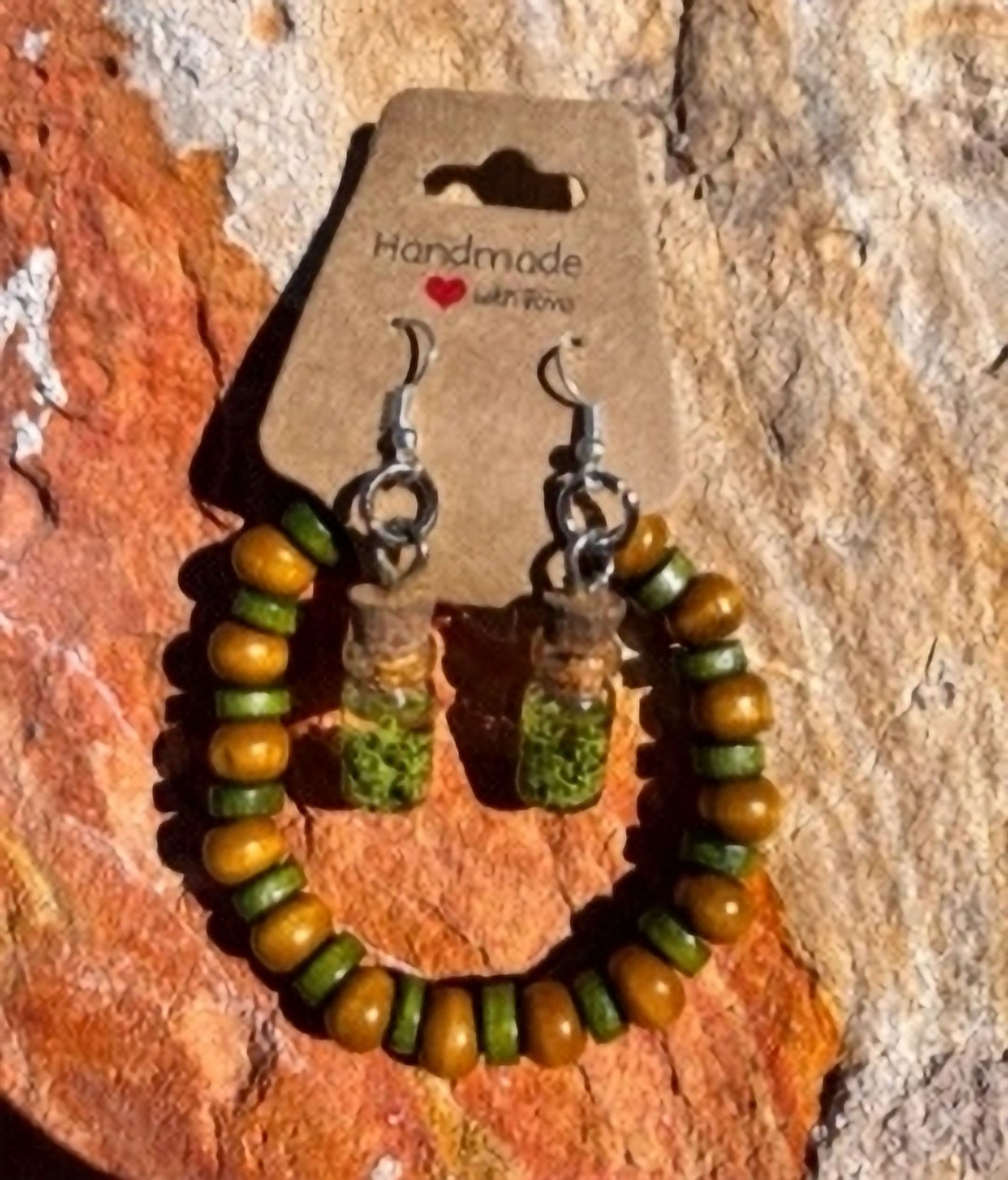 Mason Jar Earrings with Bracelet