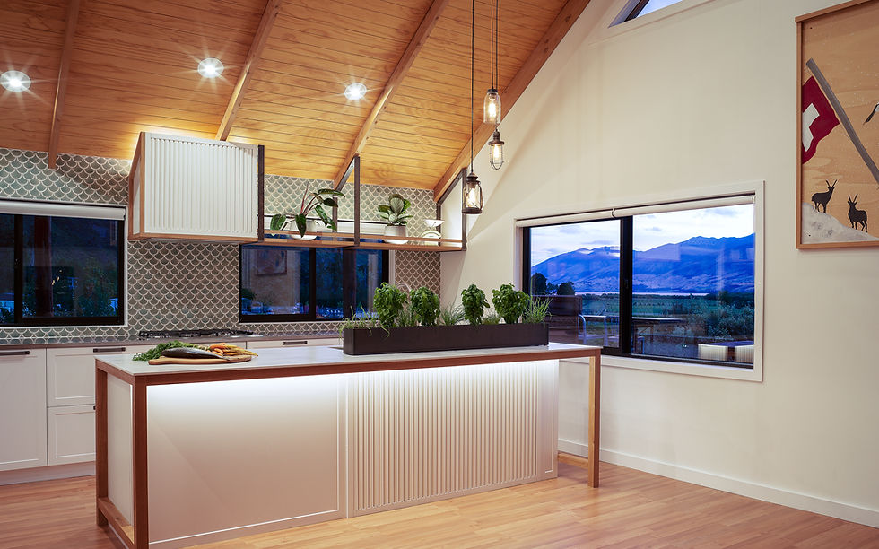 Kitchen renovation in canadian styled cabin, features a modern take on a classic style with an industrial edge.