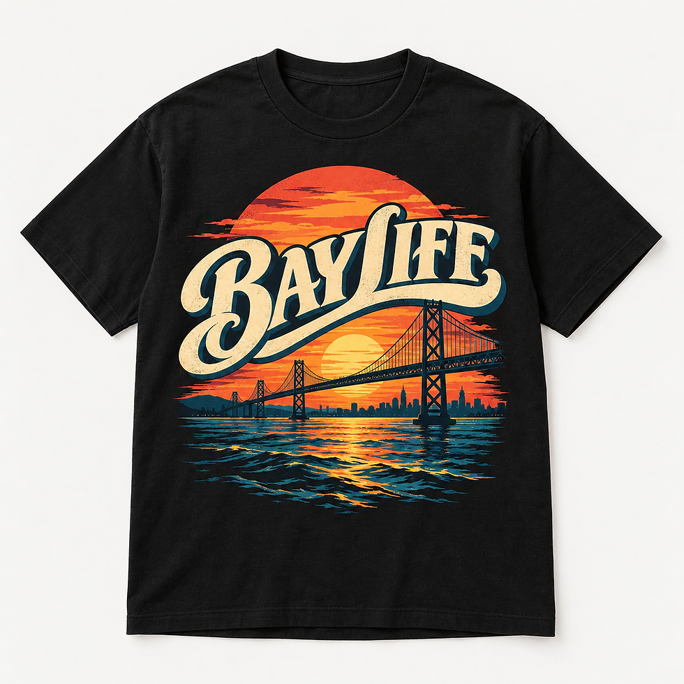 BayLife T-Shirt black shirt front design