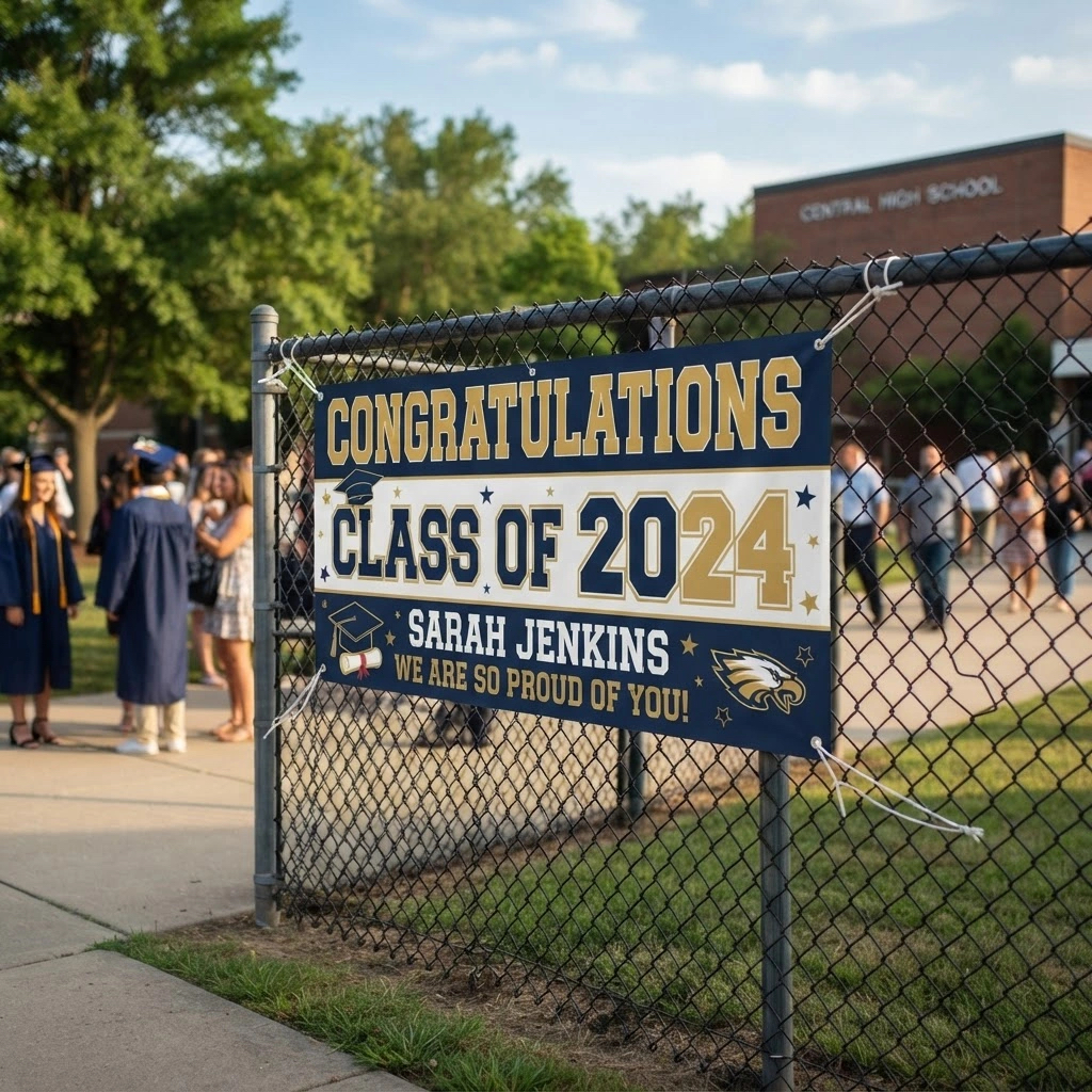 CREATE A GRADUATION BANNER ATTACHED TO A FENCE.jpg