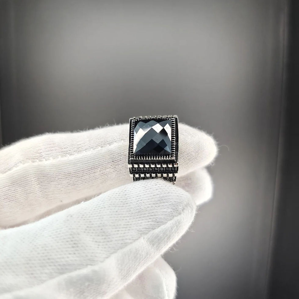 Gent Silver Ring, Onyx Stone