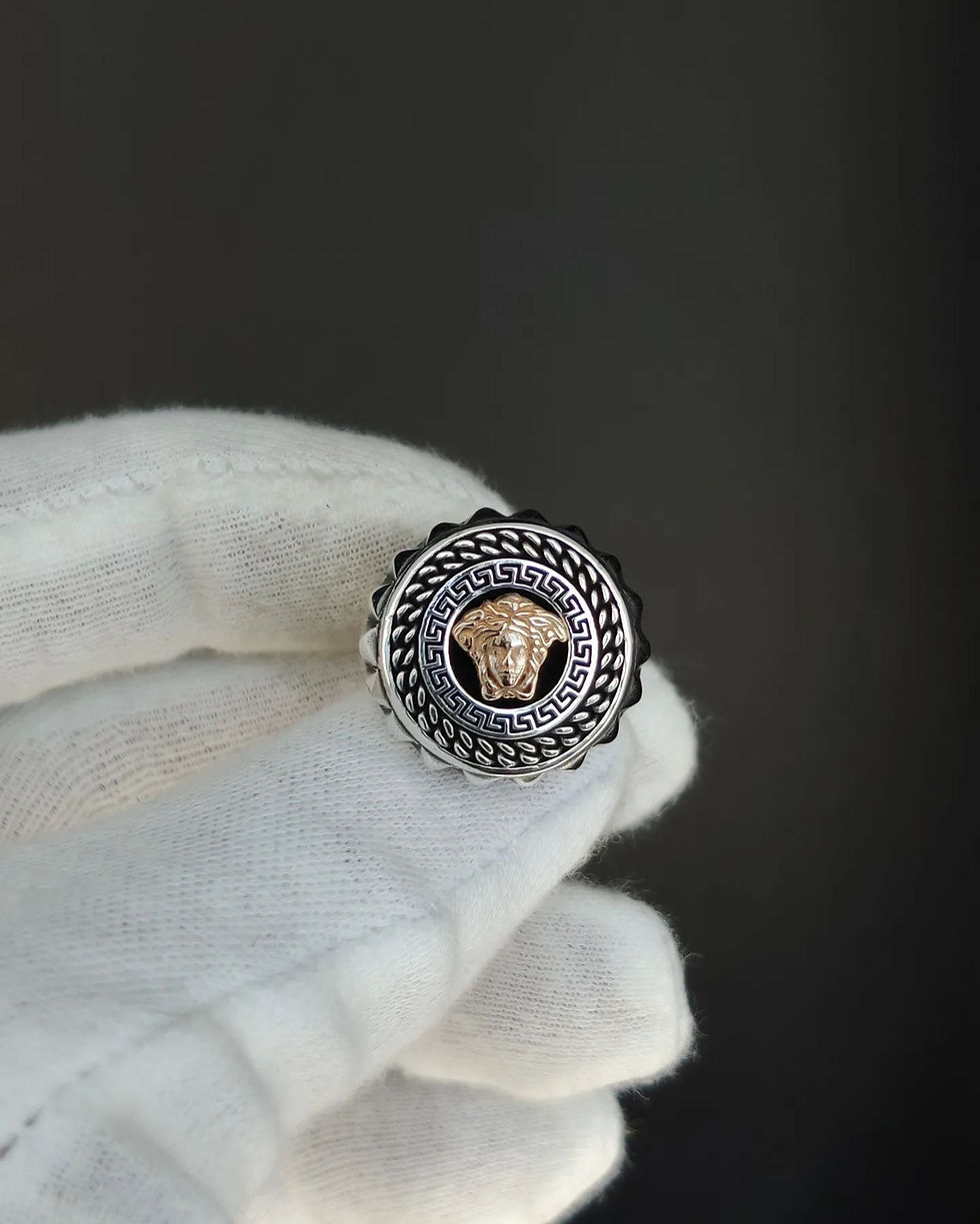 Gent Silver Versace Design Ring