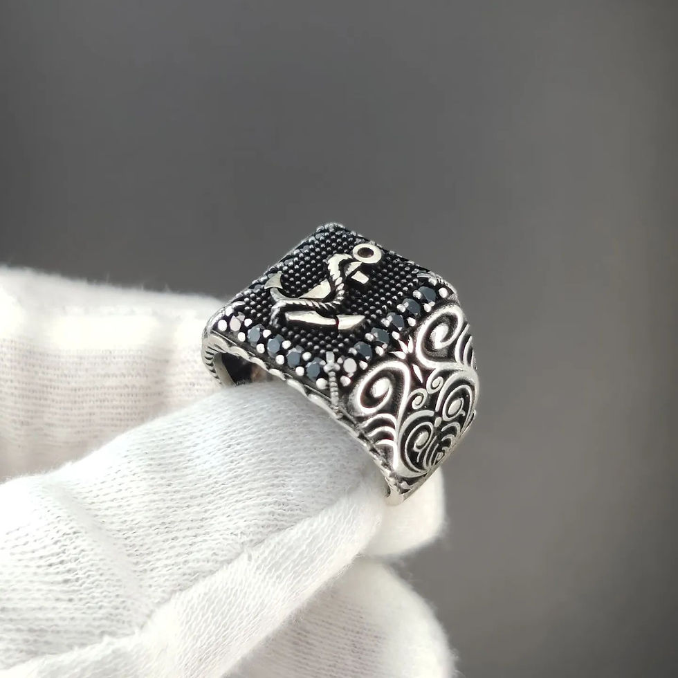 Gent Silver Anchor Ring
