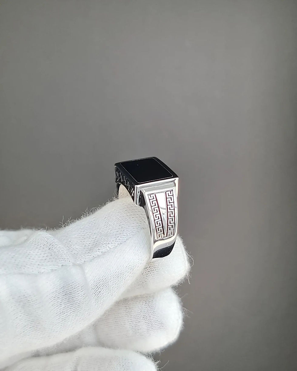 Gent Silver Enammel Ring