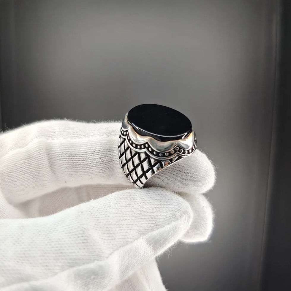 Gent Silver Ring, Onyx Stone