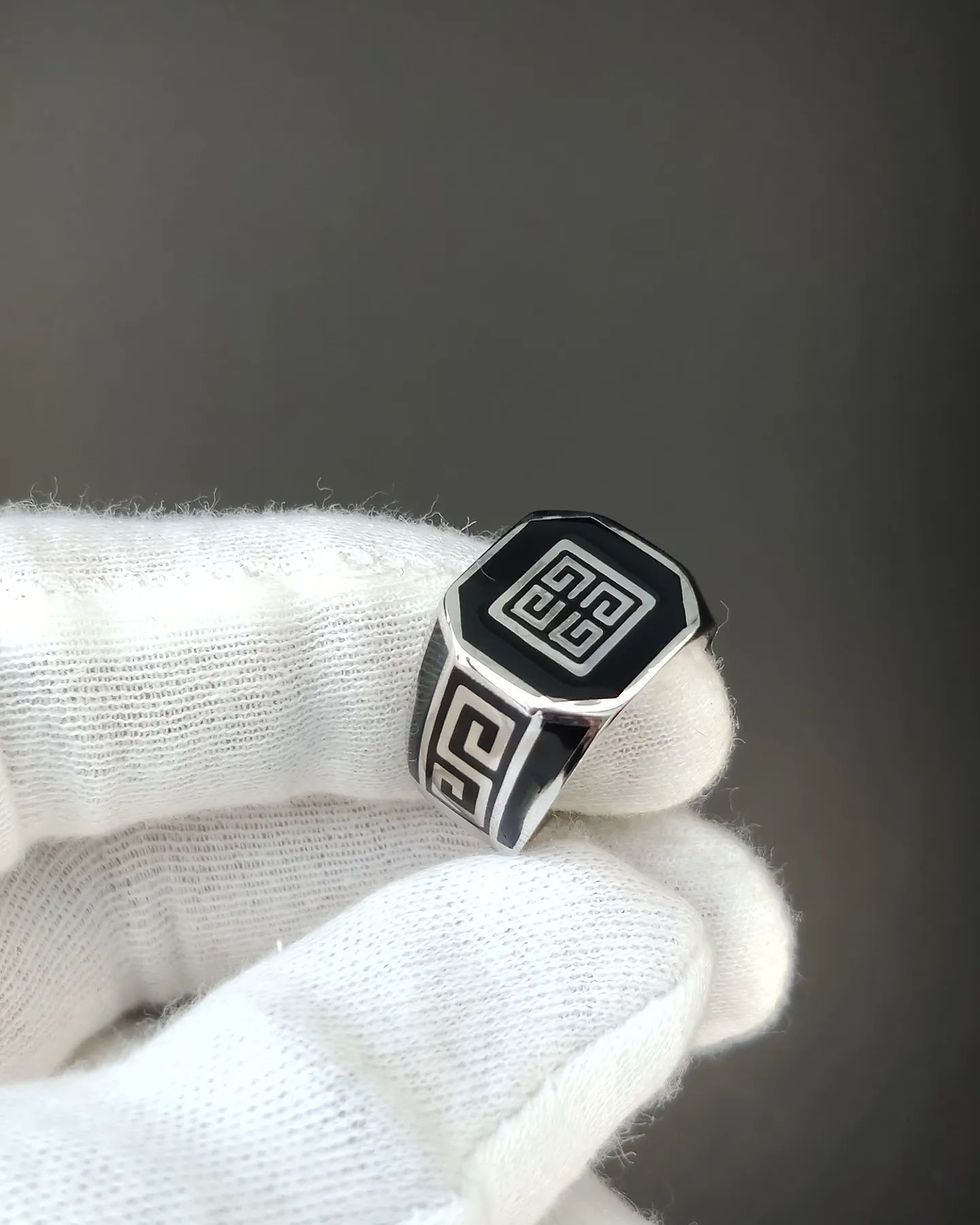 Gent Silver Enammel Ring