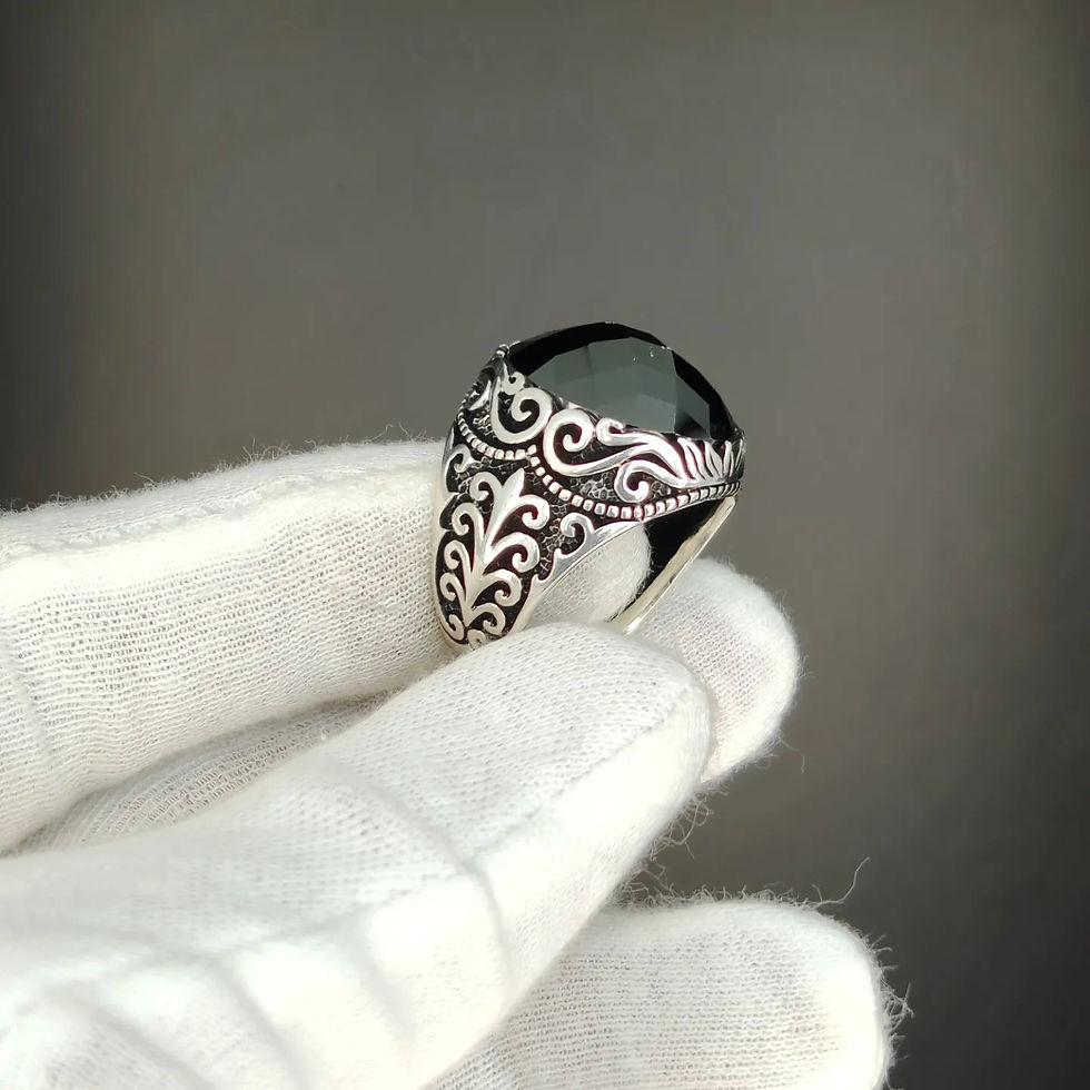 Gent Silver Ring, Onyx Stone