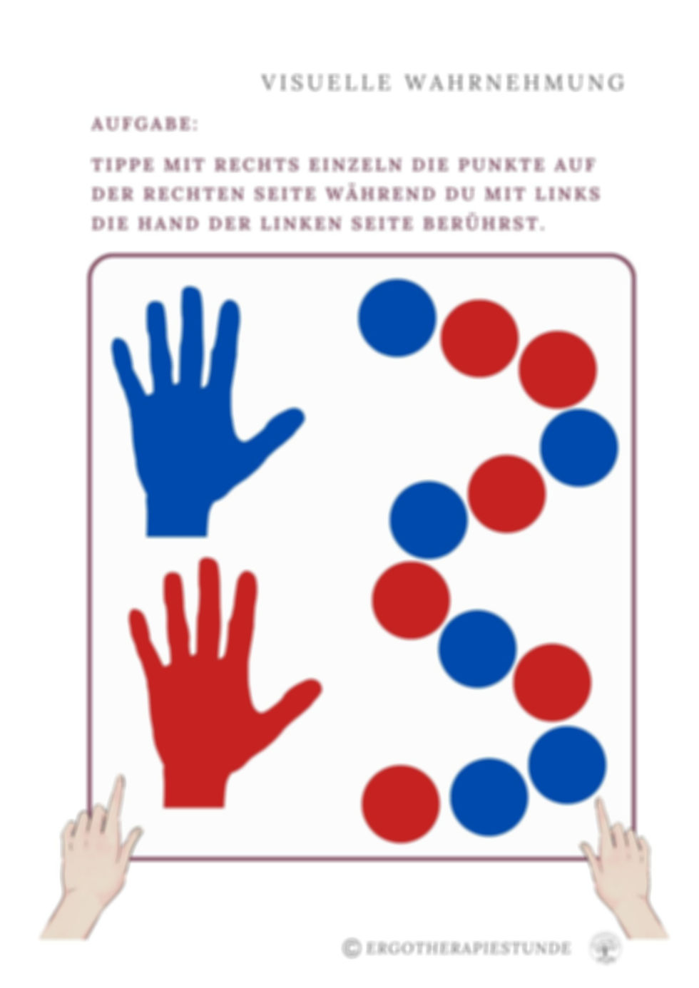 Miniaturbild: Farbpunkte rechts, Handabdrücke links