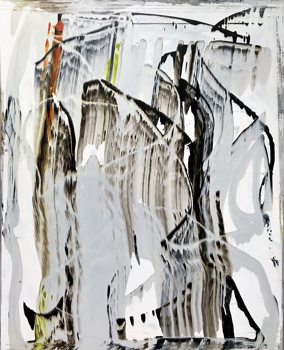 The Lines, 48x60 mixed media on canvas, Ingrid Cohen