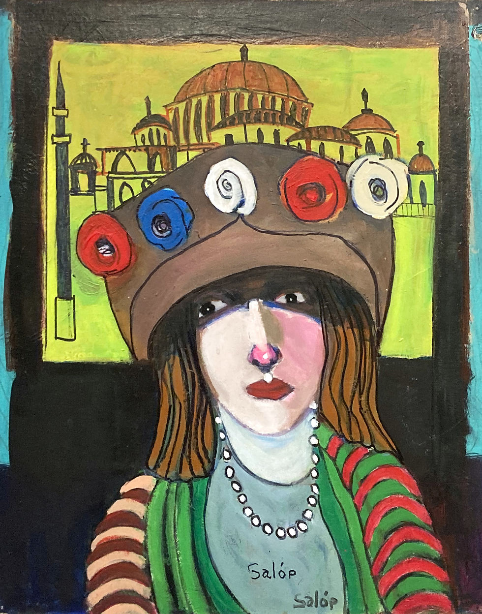 Easter Parade On 5th Ave., 30x24 acrylic on canvas board, Salop'