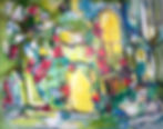 Biltmore Garden, acrylic, ink and oil on canvas 48x60, Mary Ann Flynn-Fouse