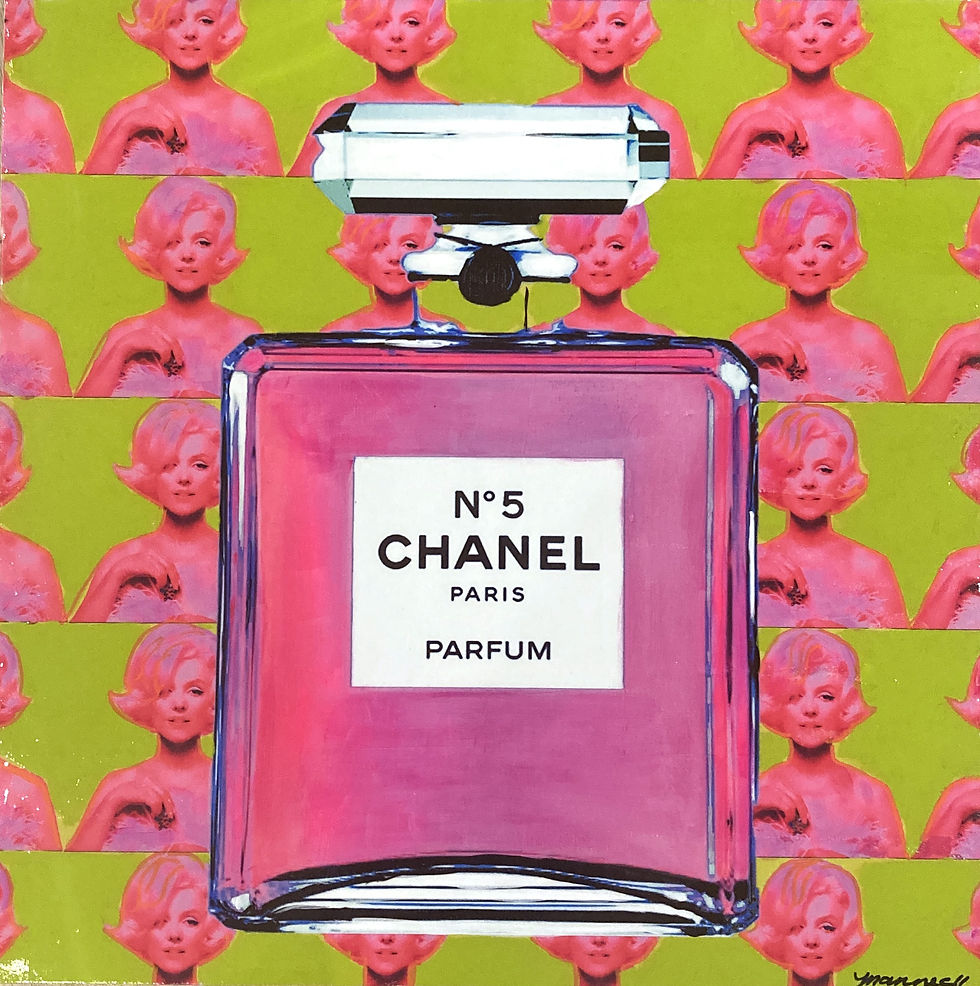 Pink Chanel, 24x24 mixed media, Holly Manneck