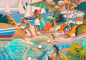 Morning At The Beach, 36x48 oil on canvas, Gunnar Baldwin .jpg