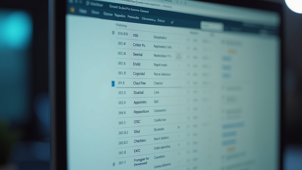 Eye-level view of a computer screen showing property records search