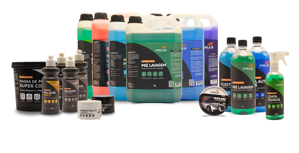 Linha de lavagem e polimento da Mills Automotive.