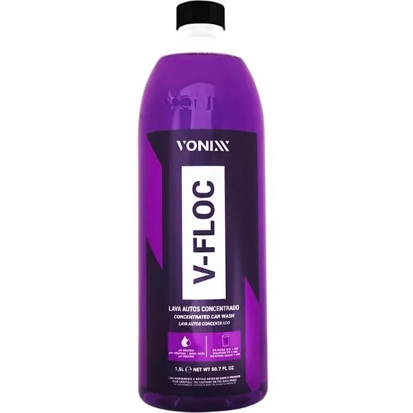 Frasco de Shampoo Automotivo Profissional neutro para lavagem segura da pintura.