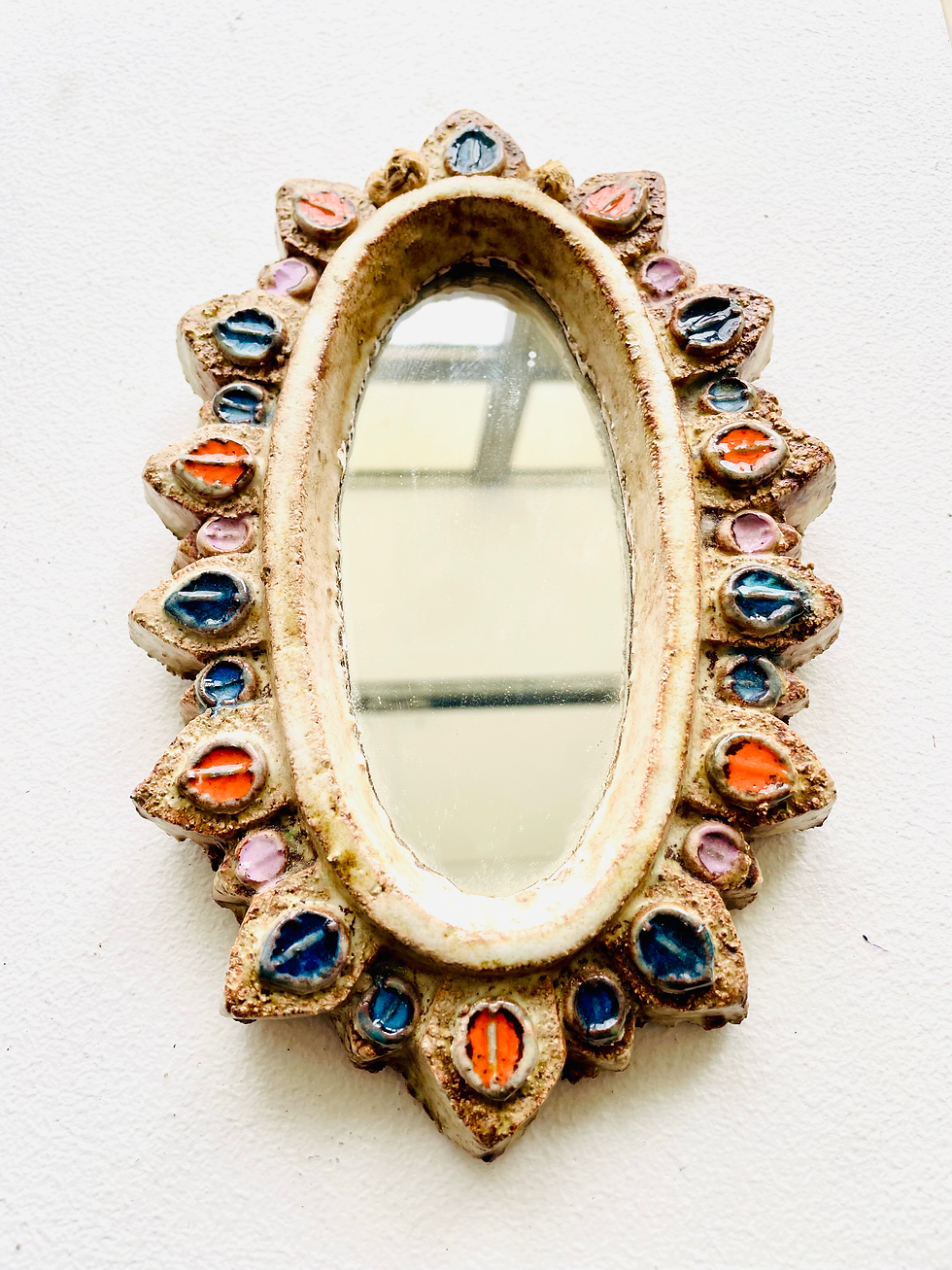 Miniature : LA ROUE (VALLAURIS) - Miroir en grès emaillé