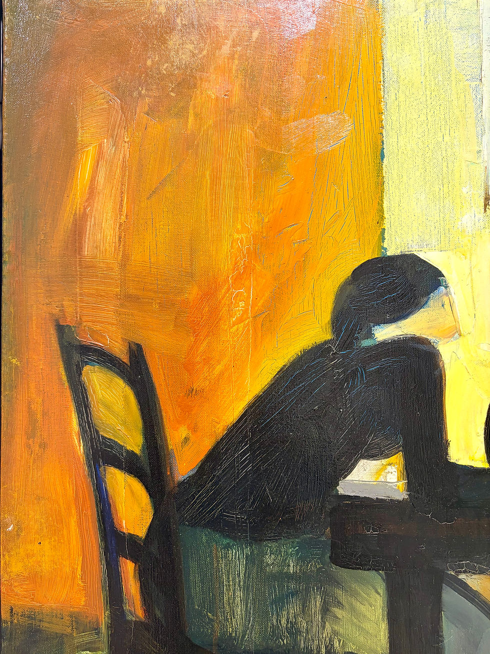 Miniature : Georges Briata – Scène d’intérieur, huile sur toile signée, vers 1980