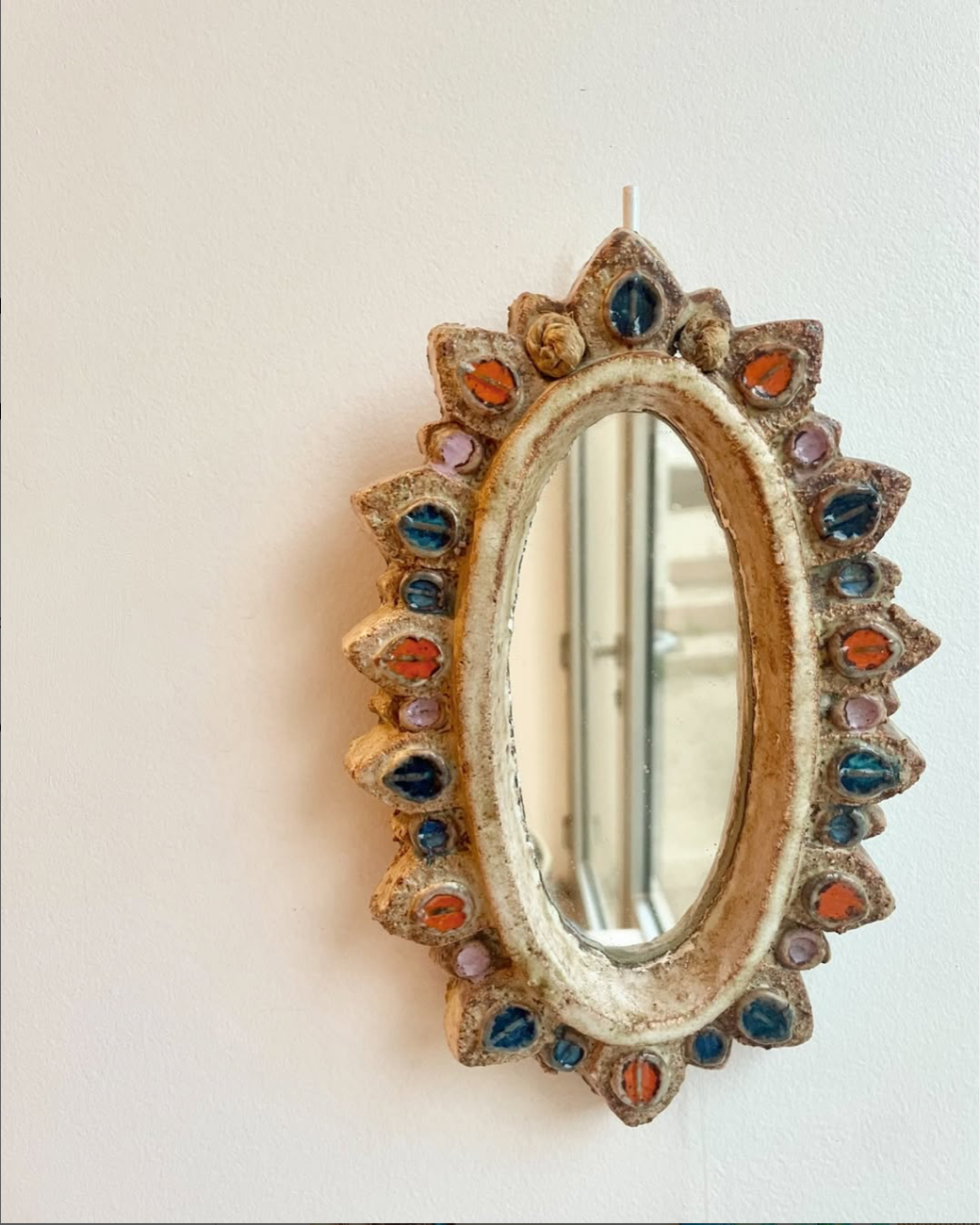 LA ROUE (VALLAURIS) - Miroir en grès emaillé