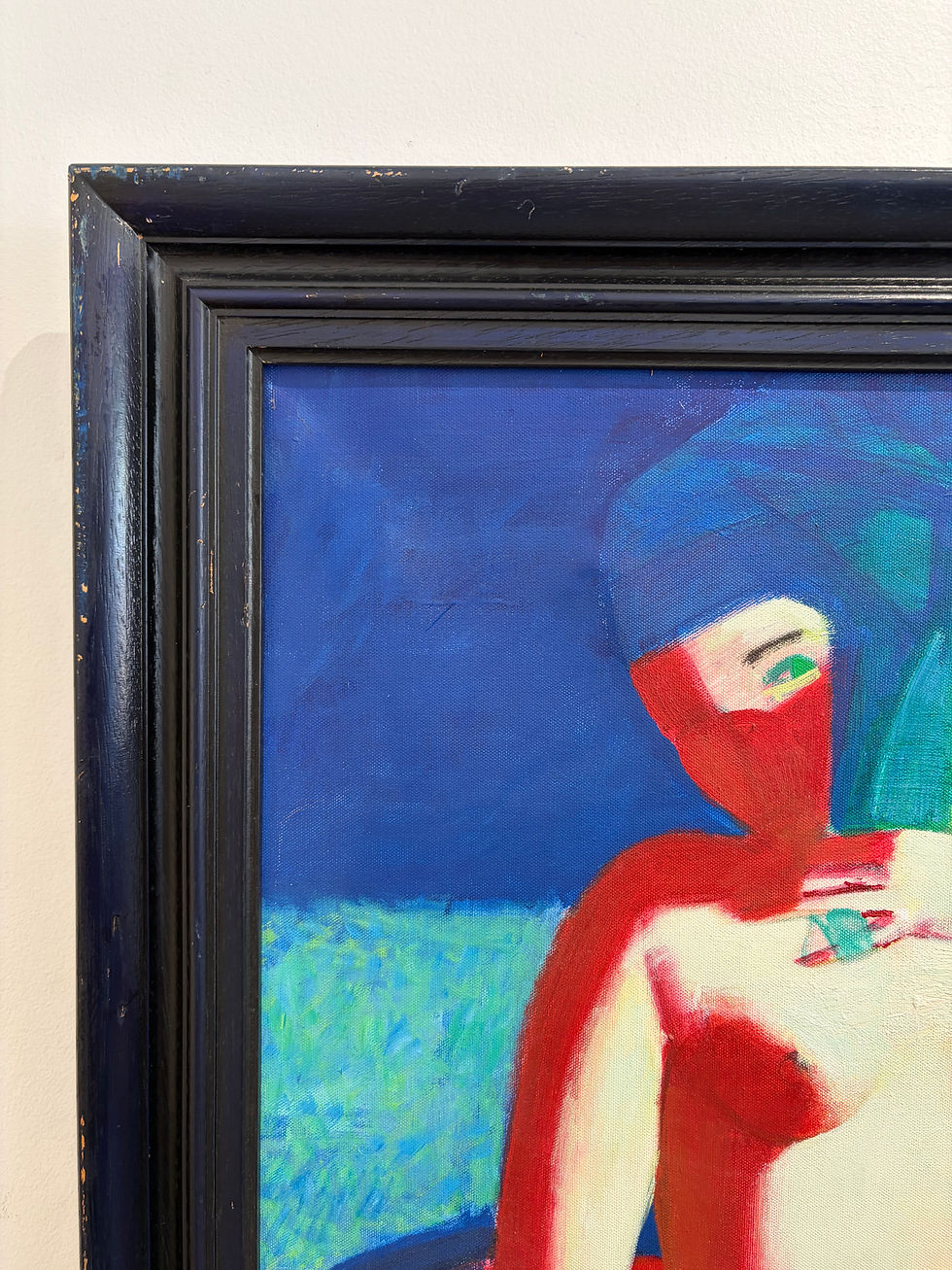 Miniature : Helga Jaksone 1993 Huile sur toile femme nue au turban 70 x 60 cm