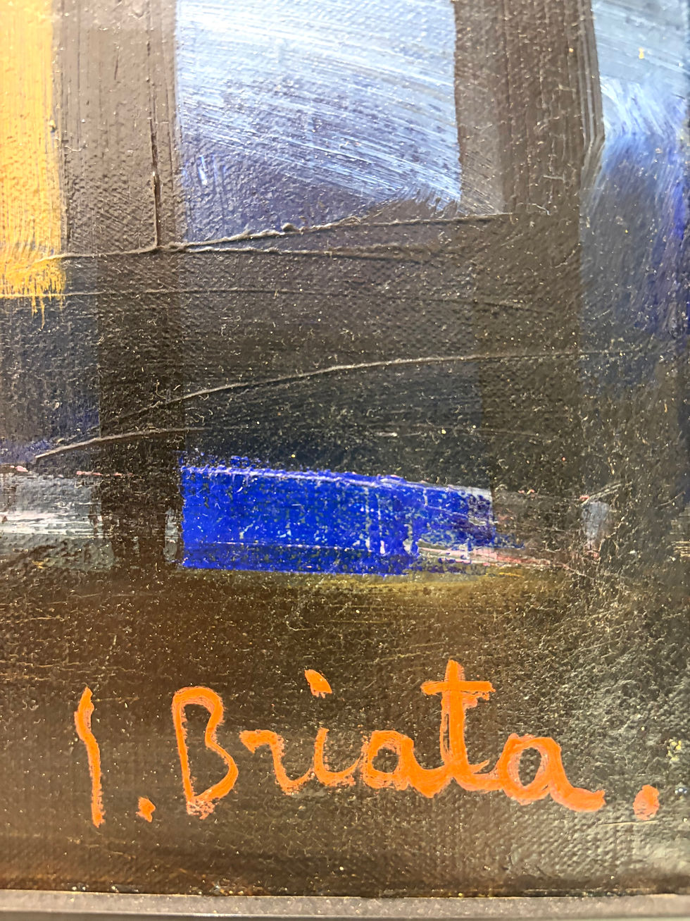 Miniature : Georges Briata – Scène d’intérieur, huile sur toile signée, vers 1980