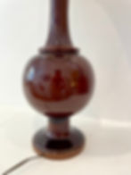 Miniature : Lampe Jean Roger Paris céramique émaillée marron, signée, vers 1960/70