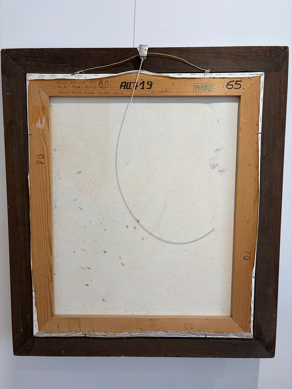 Miniature : Helga Jaksone 1993 Huile sur toile femme nue au turban 70 x 60 cm