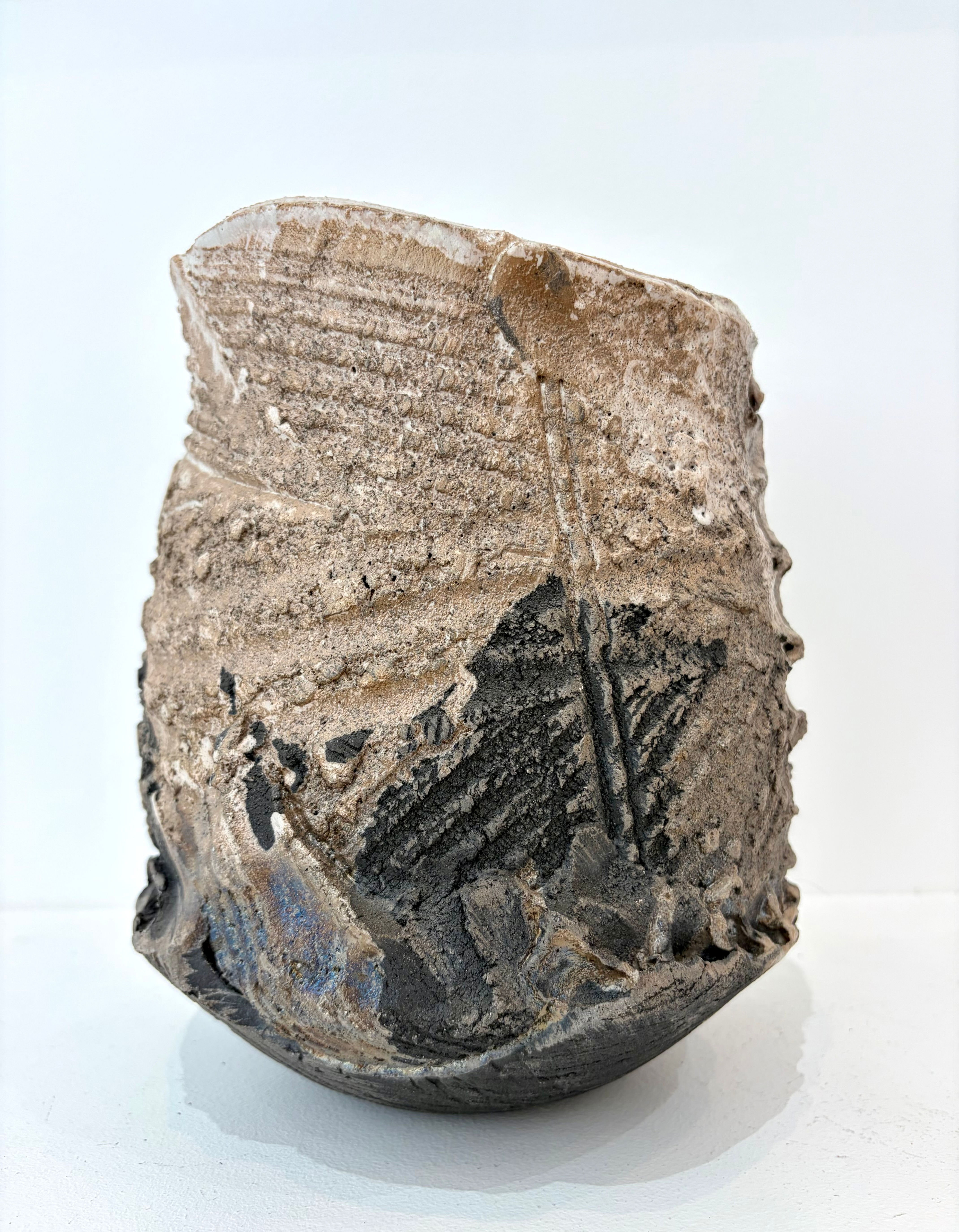 Arlette & Marc Simon vase raku émaillé signé céramique contemporaine