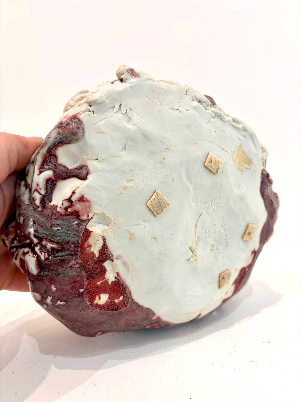 Miniature : Agathe Larpent Ruffe Pavé Porcelaine Émaillée Sang de Bœuf Or 2002