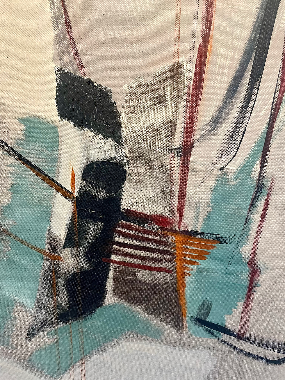 Miniature : Michel Gaudet (1924-2019)  Huile sur toile - Composition abstraite