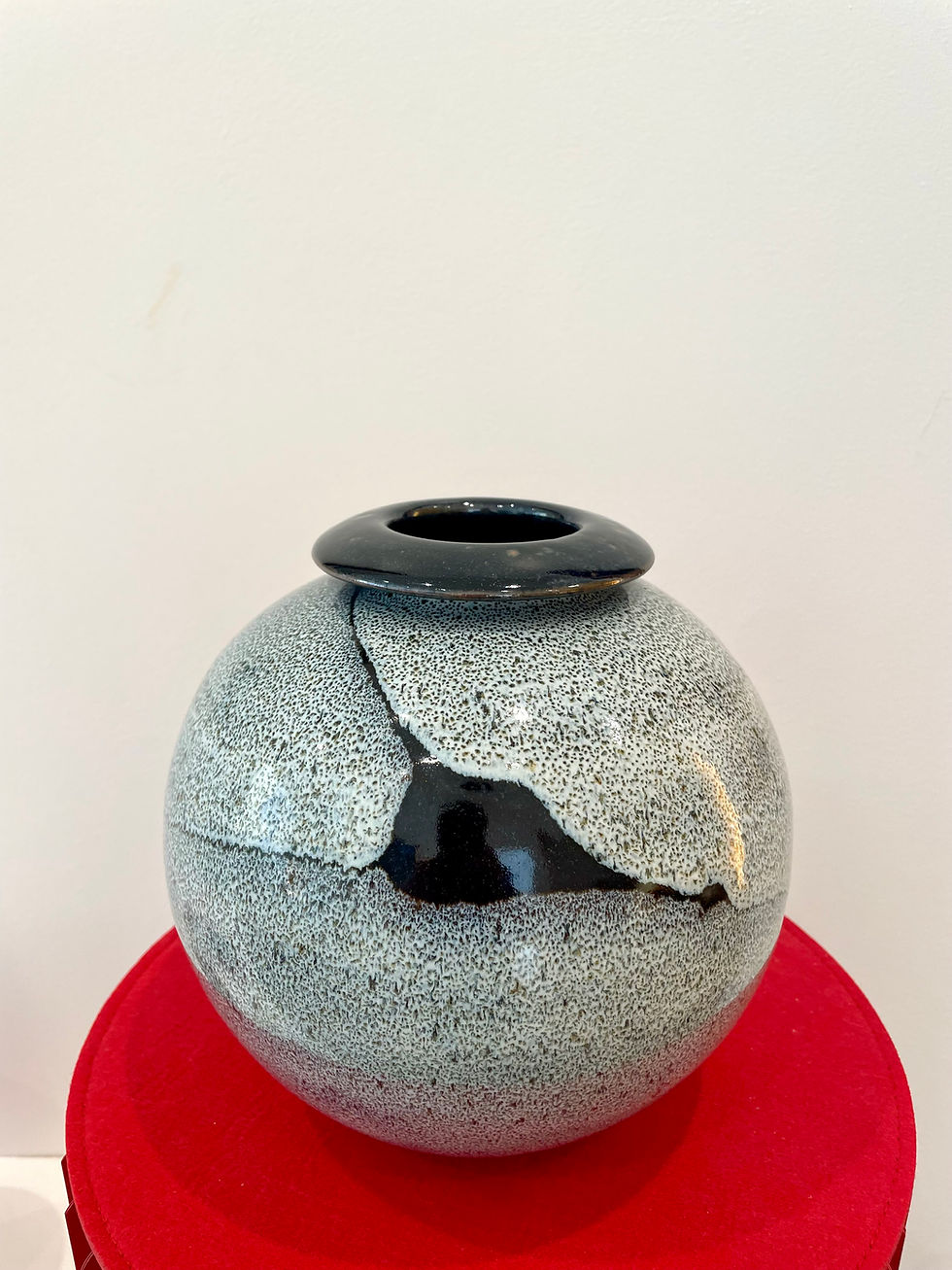 Miniature : Vase en grès émaillé signé D. Taizé – Daniel de Montmollin – céramique 20 cm