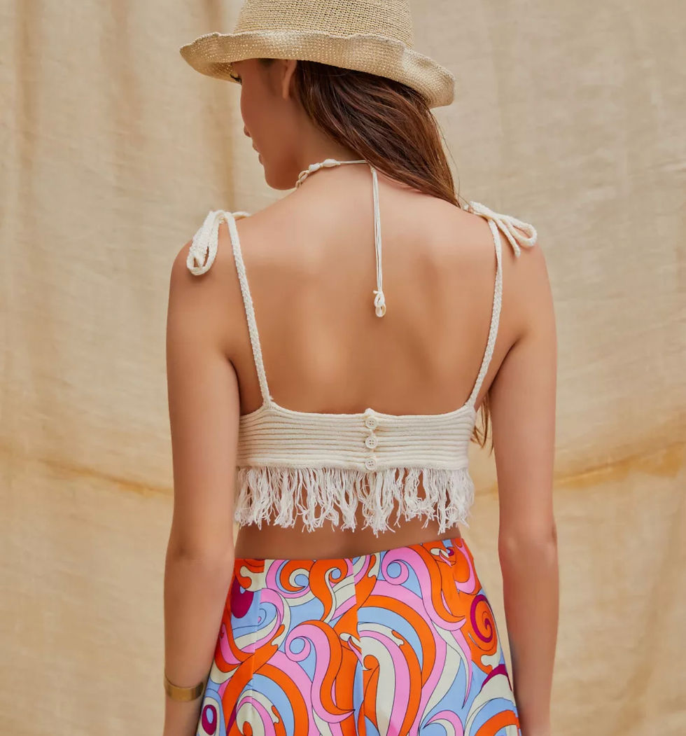 Thumbnail: Top de crochet basico color crema