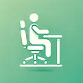 DALL·E 2025-02-27 07.59.31 - A minimalist icon representing ergonomics, designed in a simp