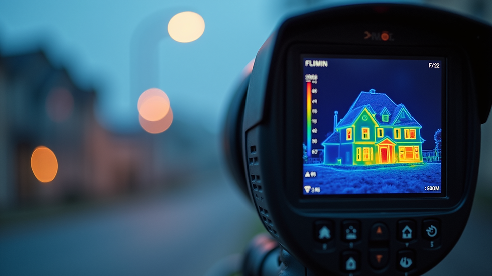 Close-up view of a digital thermal imaging camera used in property inspection