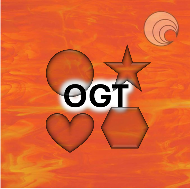 OGT3791SF - 96coe, Orange/White Wispy Precut Shapes