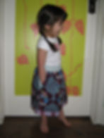 Little girl wear a 3Harlow pattern skirt