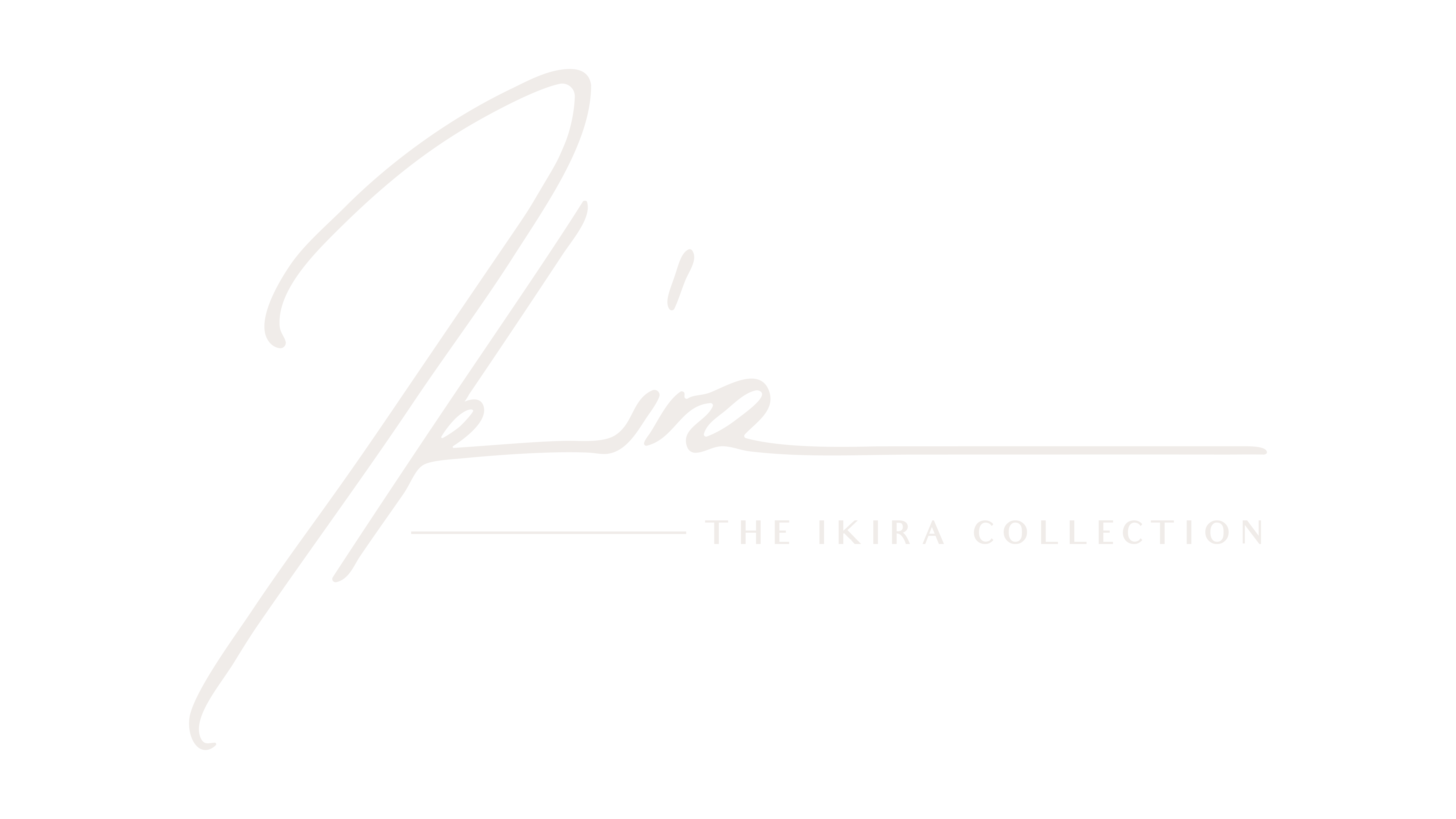 Luxury brand identity design for The Ikira Collection, featuring bespoke typography.