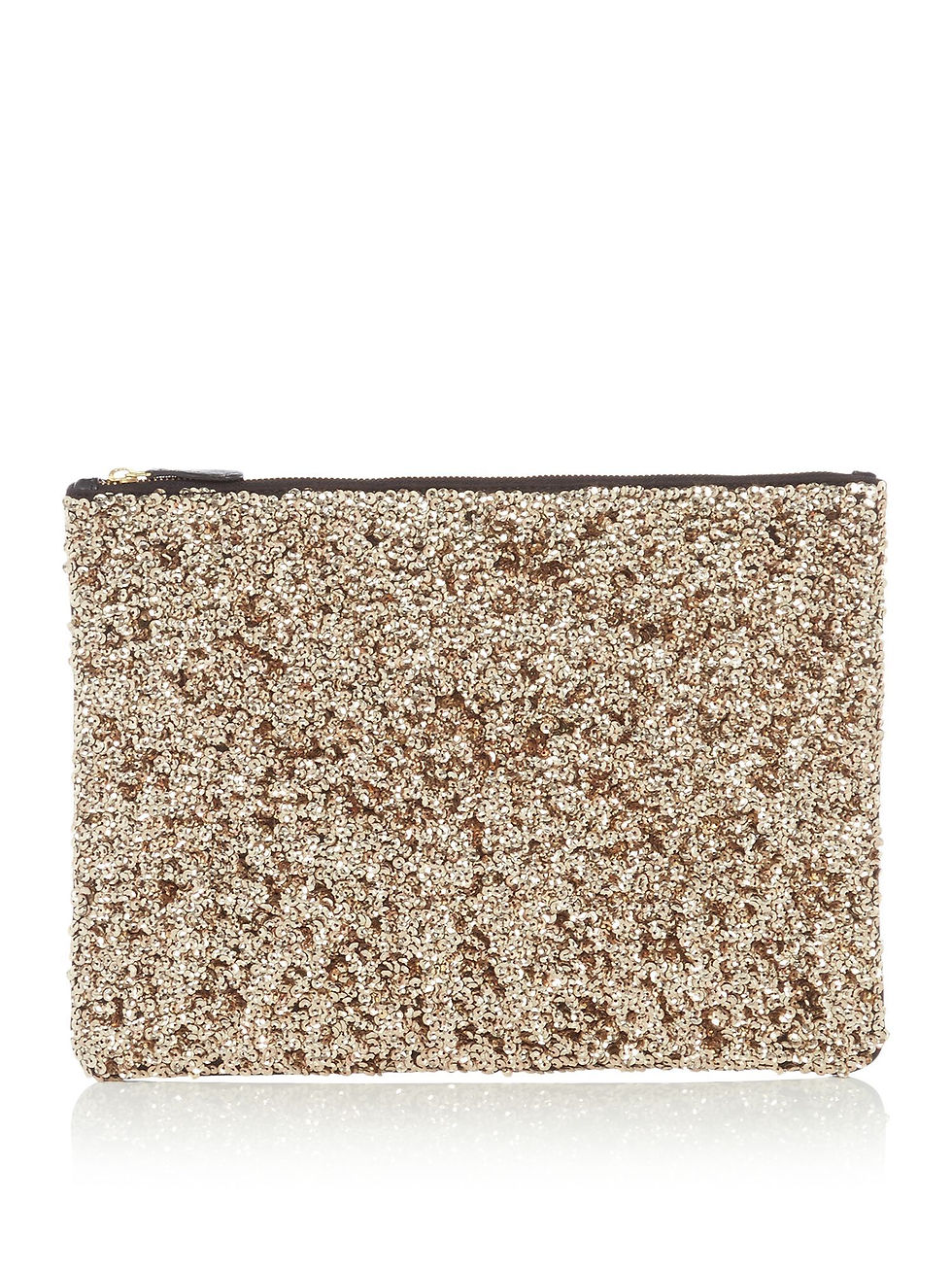 Maison De Nimes Large sequin leather pouch, Silver