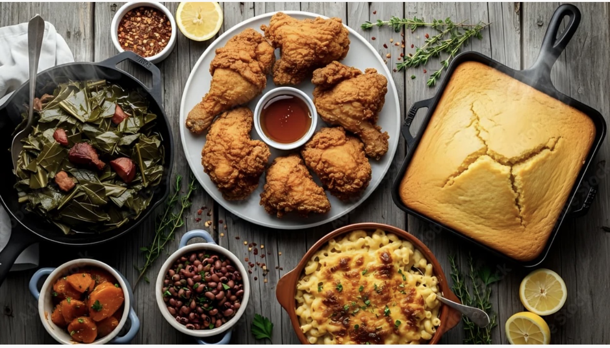 Arranged Food and Objects